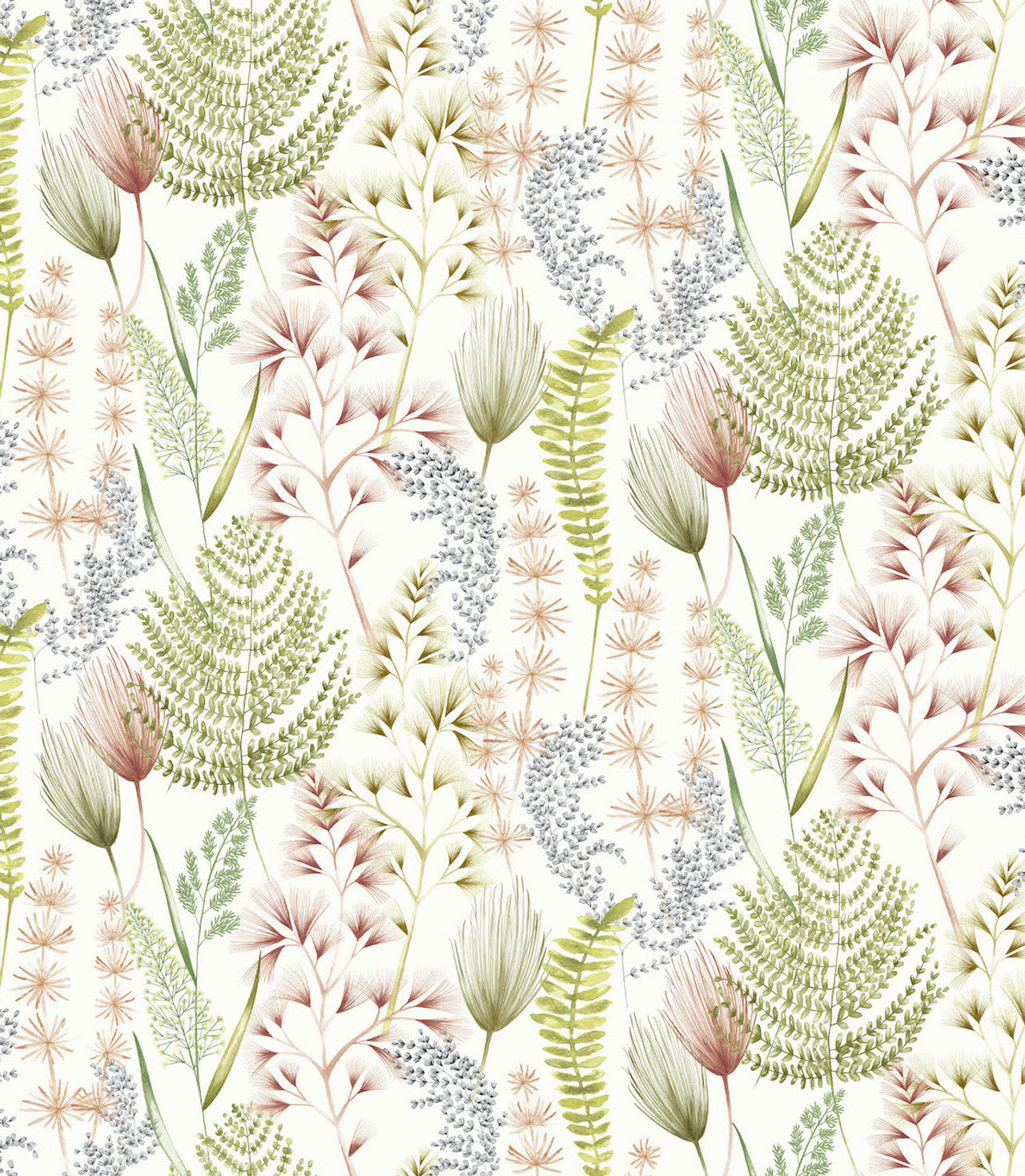 Summer Ferns Wallpaper - Terracotta