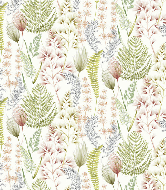 Summer Ferns Wallpaper - Terracotta