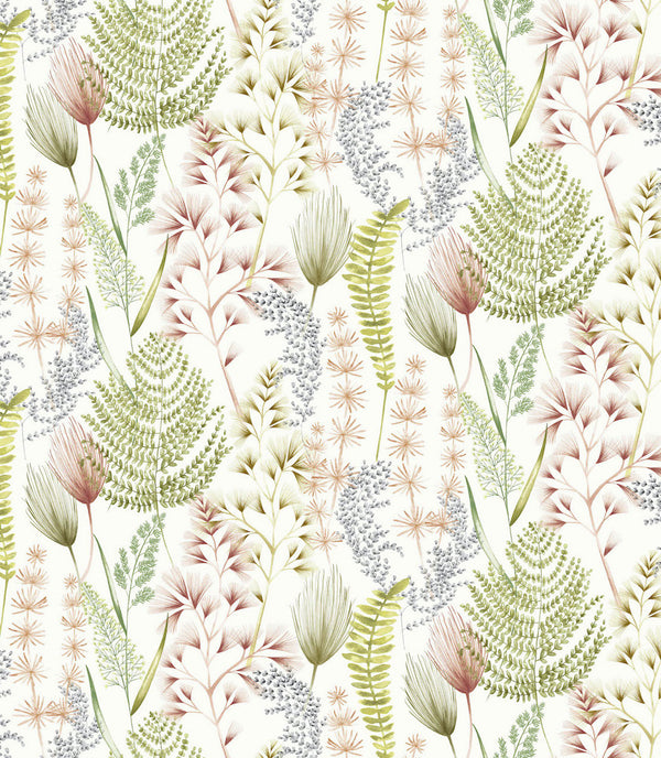 Sample - Summer Ferns Wallpaper - Terracotta