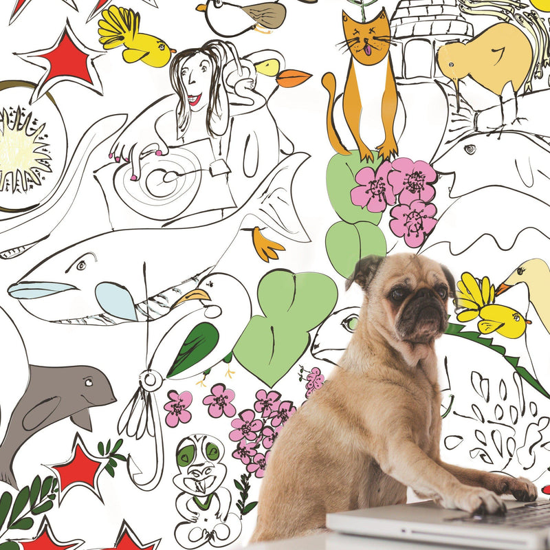 Jacinda - Colour - Custom Sized Wallpaper Mural (per m2)