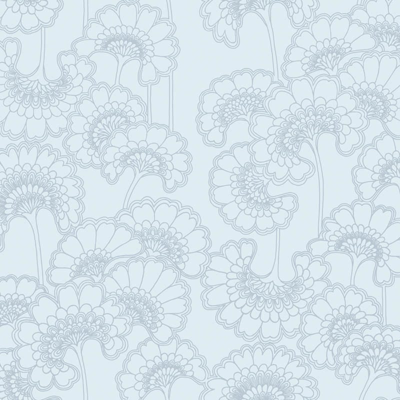 Sample – Japanese Floral Wallpaper - Florence Broadhurst - Antarctic