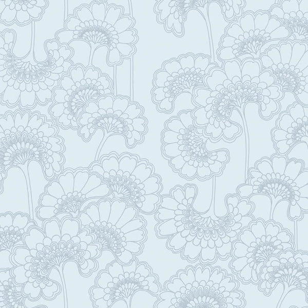 Sample – Japanese Floral Wallpaper - Florence Broadhurst - Antarctic