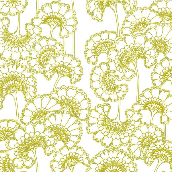 Sample – Japanese Floral Wallpaper - Florence Broadhurst - Avocado