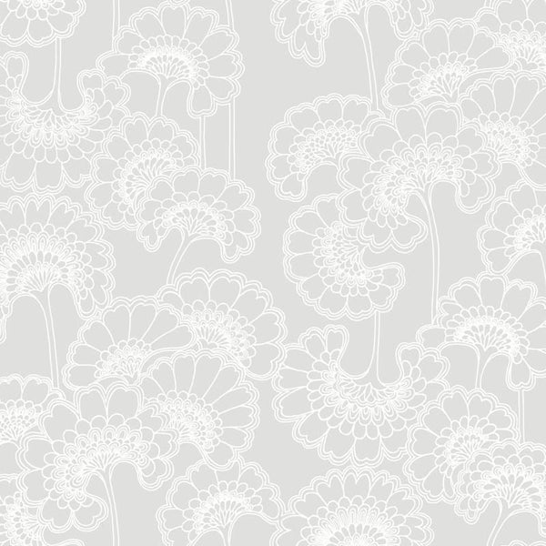 Sample – Japanese Floral Wallpaper - Florence Broadhurst - Brume