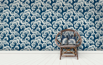 Japanese Floral Wallpaper - Florence Broadhurst - True Blue