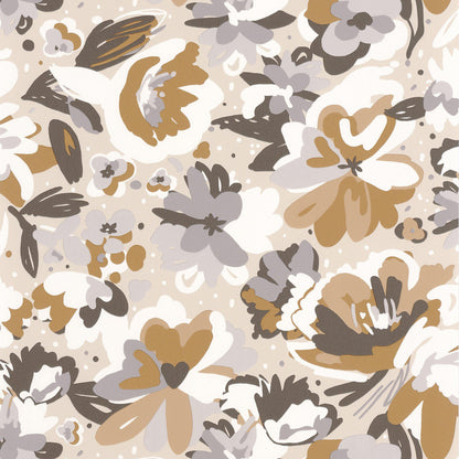 July Flower Power Wallpaper - Chocolate - Discontinuing