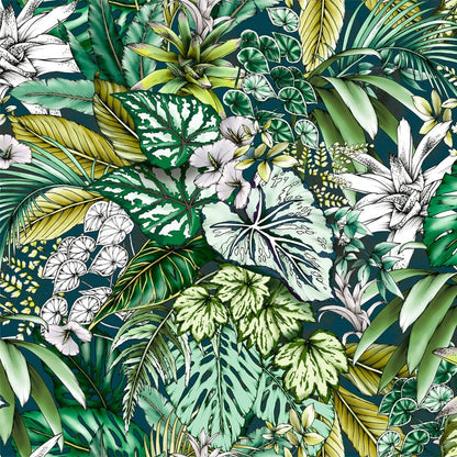 Jungle Typoflora Mural Wallpaper - 4 Colours