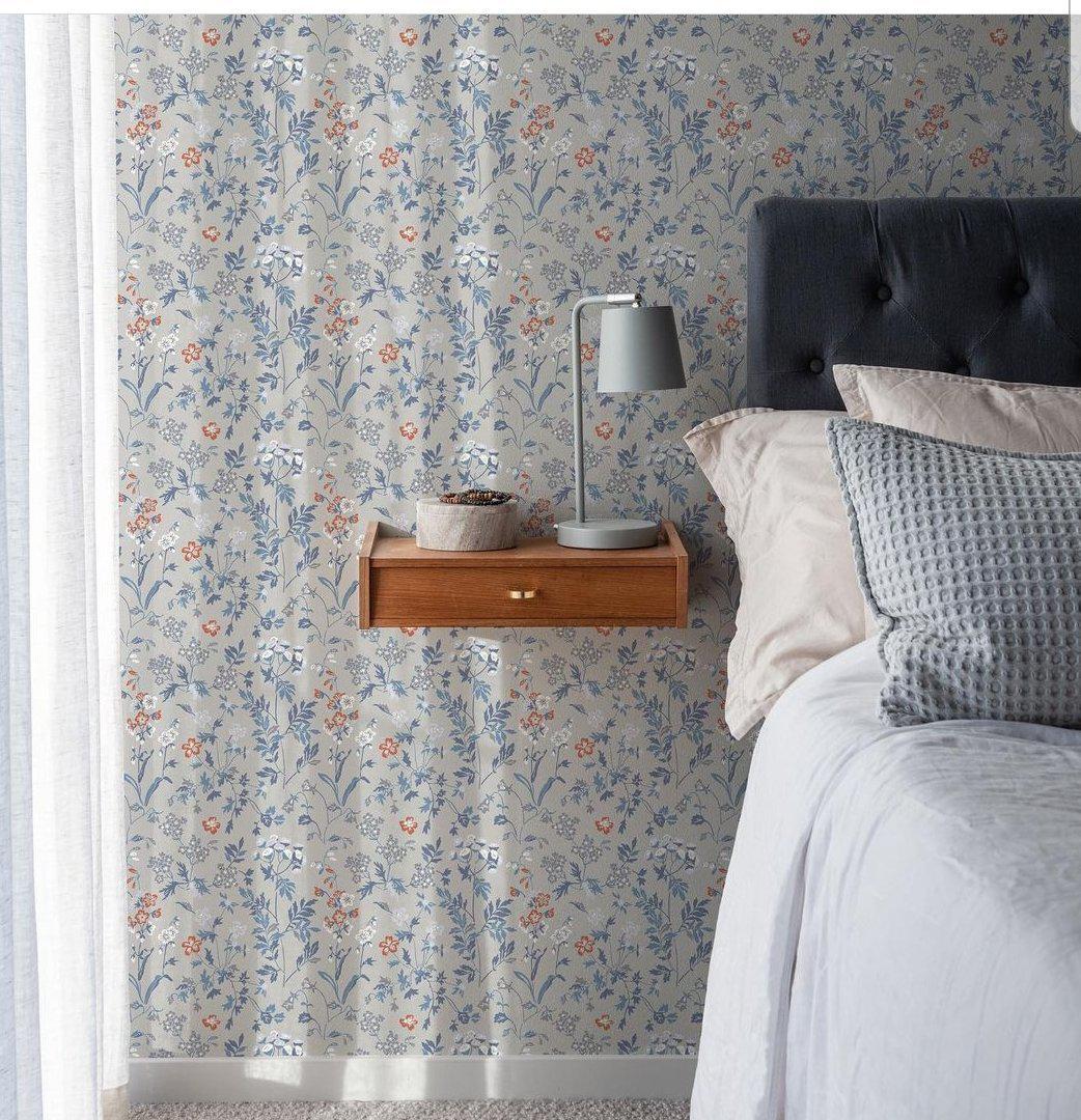 Juni Scandinavian Wallpaper - Blue - Discontinuing