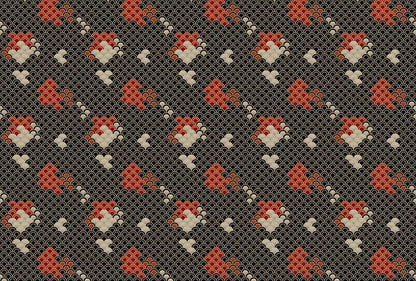 Digital Koi  - Koi 1 - Custom Sized Wallpaper Mural (per m2) - Black/Red
