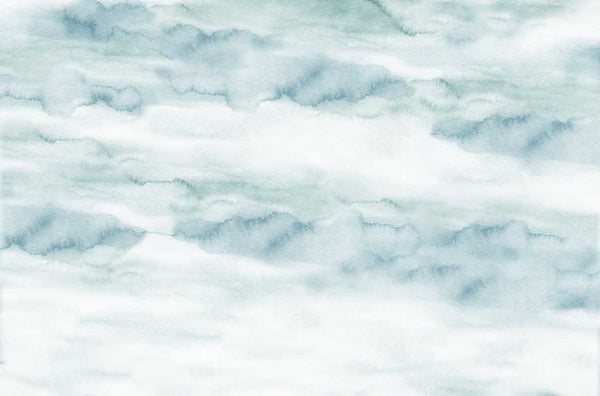 Sample - Riviera Watercolor - Teal - Custom Sized Wallpaper Mural (per/m2)