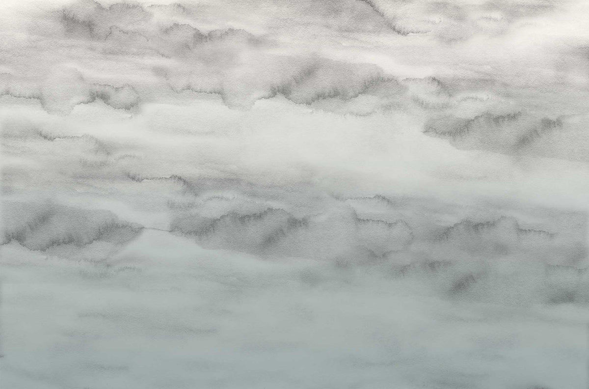 Sample - Riviera Watercolor - Storm Ombre - Custom Sized Wallpaper Mural (per/m2)