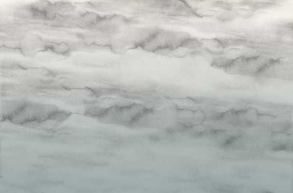 Sample - Riviera Watercolor - Storm Ombre - Custom Sized Wallpaper Mural (per/m2)