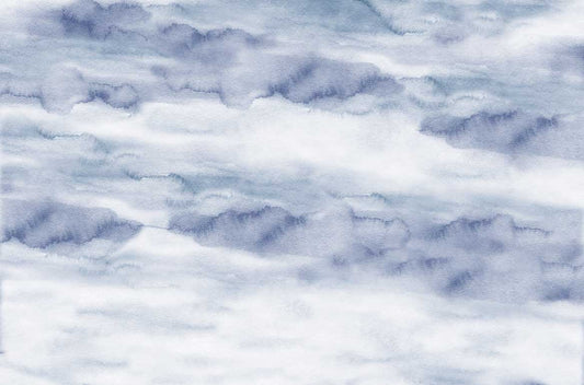 Riviera Watercolor - Ocean - Custom Sized Wallpaper Mural (per/m2)