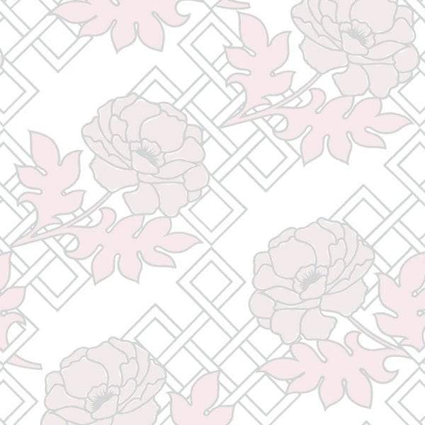 Large Floral Trellis Florence Broadhurst Wallpaper - Sugar