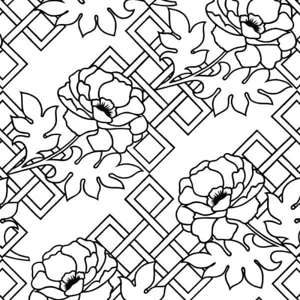 Large Floral Trellis Florence Broadhurst Wallpaper - Twig