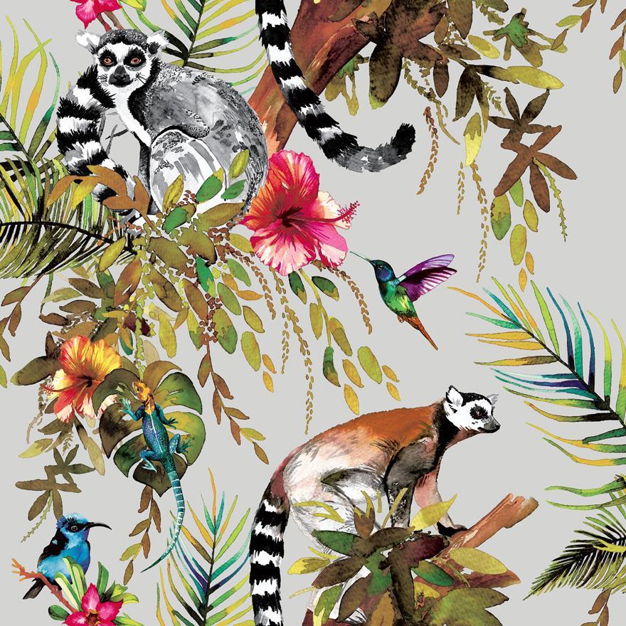Lemur Wallpaper – Silver