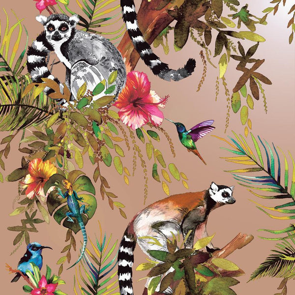 Sample - Lemur Wallpaper - Rose Gold