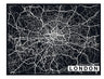 City Map Many Cities - Custom Sized Wallpaper Mural (per m2) - London Ebony