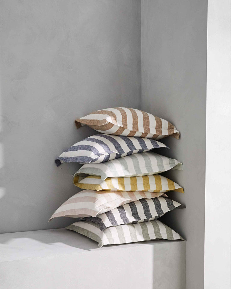 Vito Linen Stripe Cushion - 10 Colours