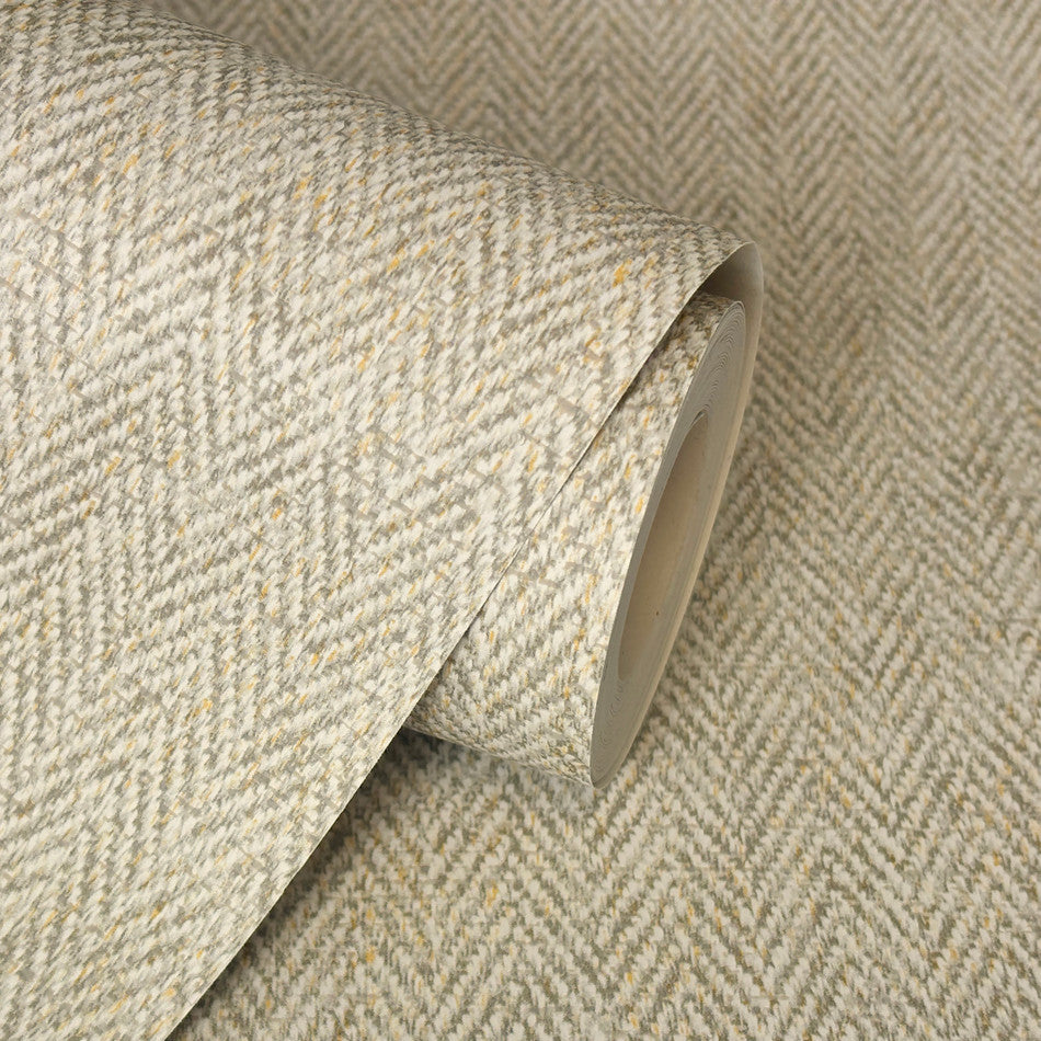 Harris Texture - Textured Herringbone Wallpaper - Natural