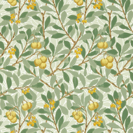 Arbutus by Morris Wallpaper - Sage/Lemon