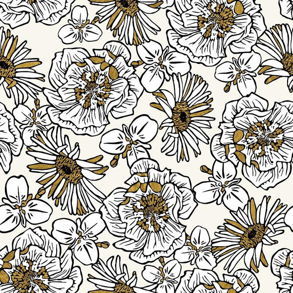 Sample - Mackenzie Country Wallpaper - Cream/Gold