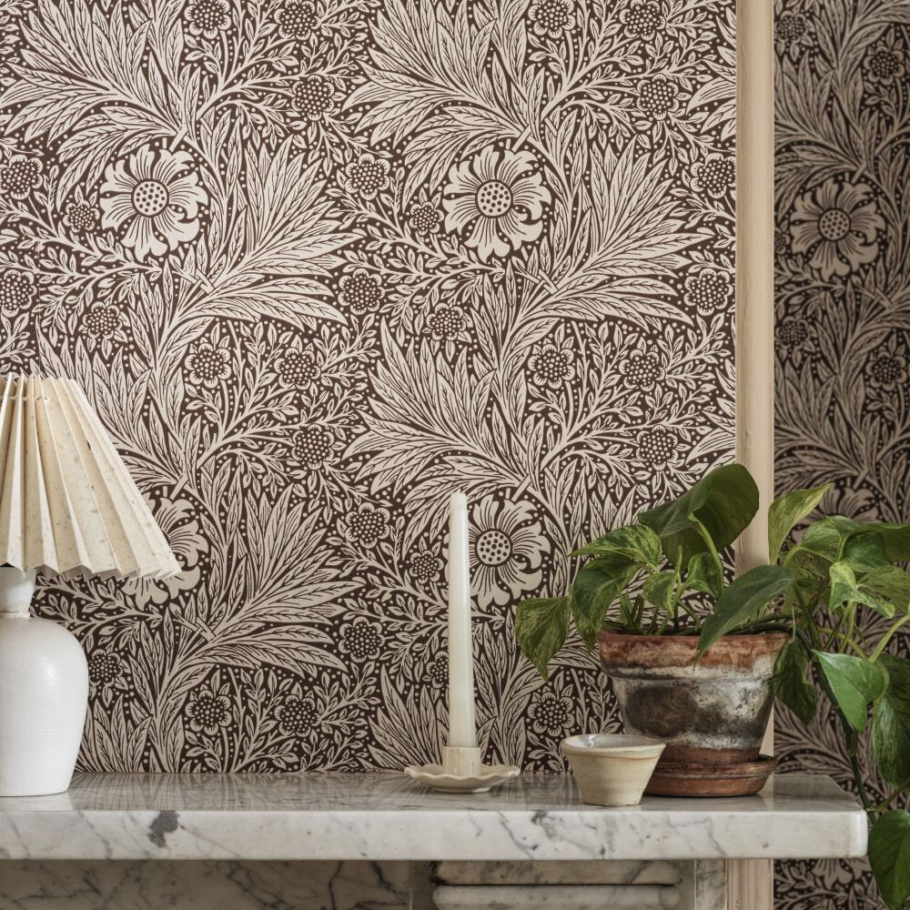 Marigold Wallpaper - Chocolate