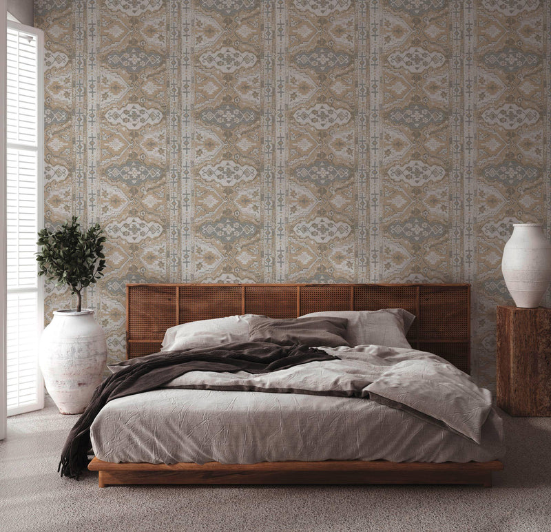 Marrakesh Carpet Wallpaper  - Beige Grey