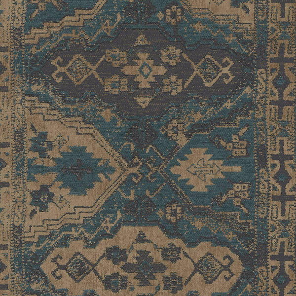 Sample - Marrakesh Carpet Wallpaper - Blue Black