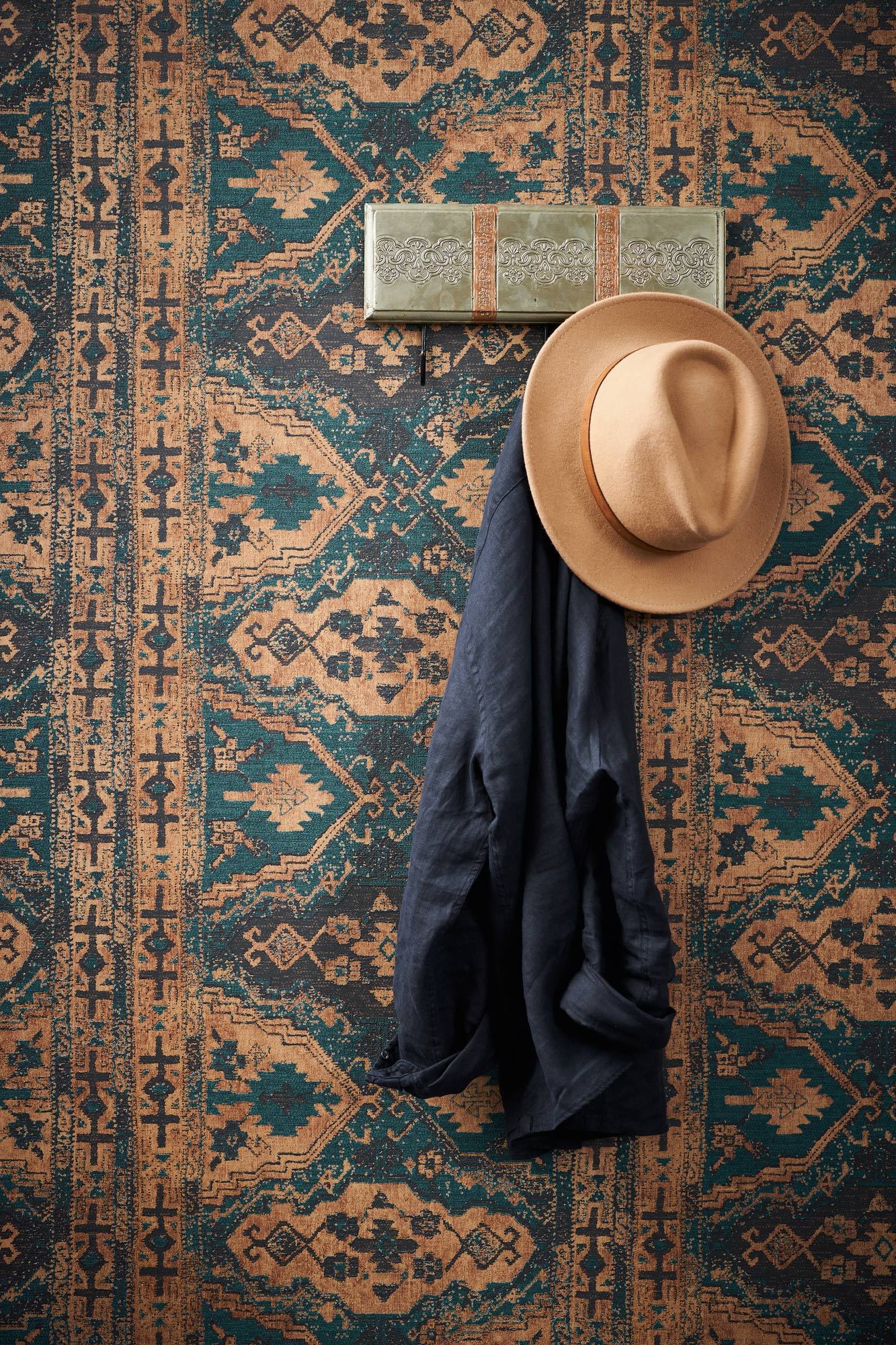 Marrakesh Carpet Wallpaper - Blue Black - Last 3 Rolls