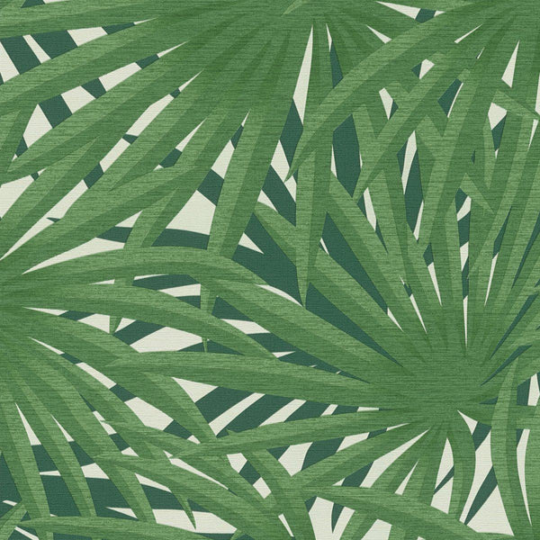 Sample - Marrakech Palms Wallpaper - Green/Cream