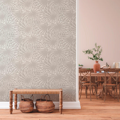 Marrakech Palms Wallpaper - Grey/White