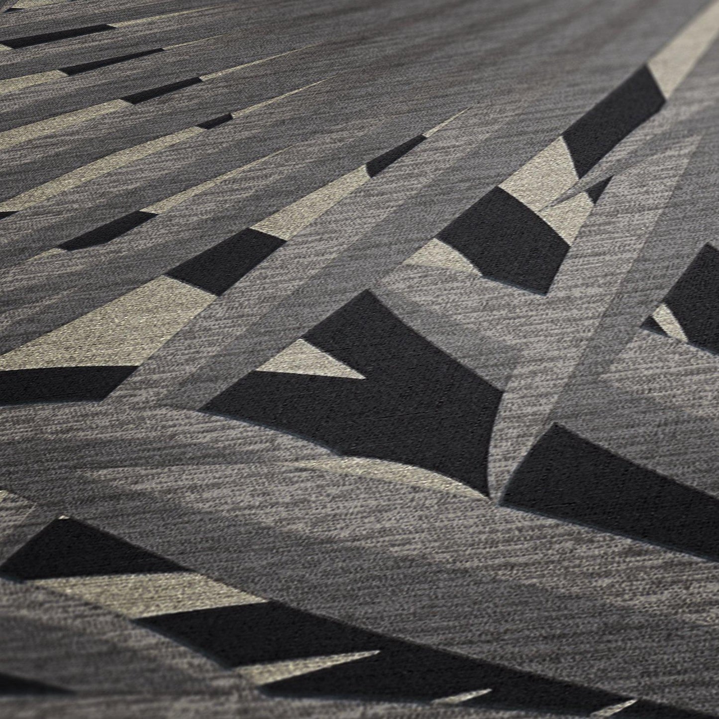 Marrakech Palms Wallpaper - Grey/Metallic Silver/Black