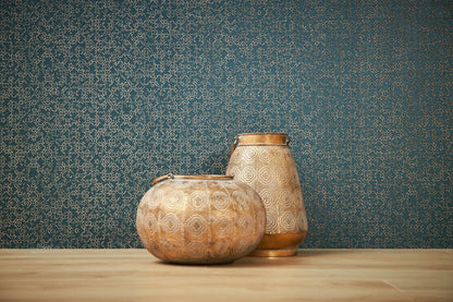 Marrakesh Hall Wallpaper - Metallic Blue