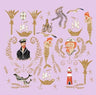 Mermaid  Shipwreck - Mauve - Custom Sized Wallpaper Mural (per m2)
