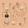 Mermaid Shipwreck - Coral - Custom Sized Wallpaper Mural (per m2)