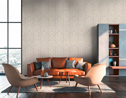 Metallic Graphics - Gold - Cream