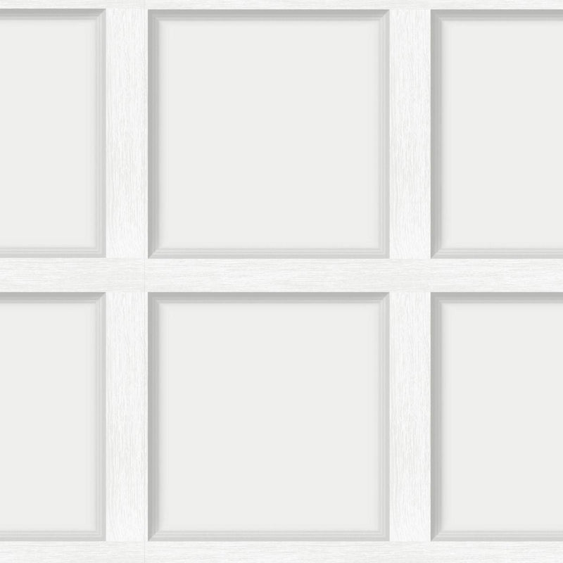 Modern Wood Paneling Wallpaper - Dove - Off White