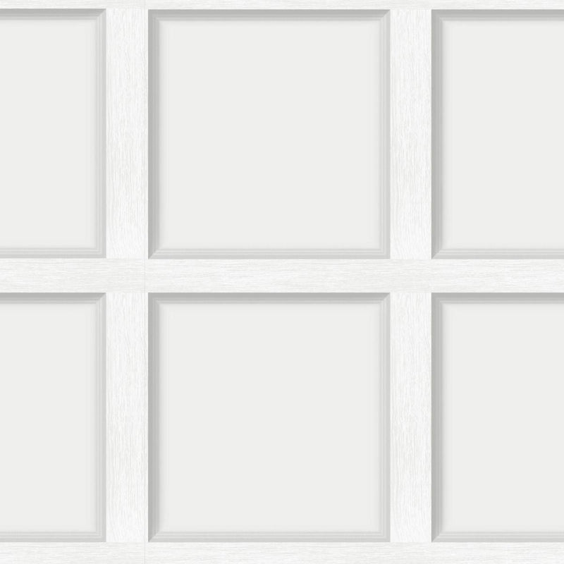Modern Wood Paneling Wallpaper - Dove - Off White