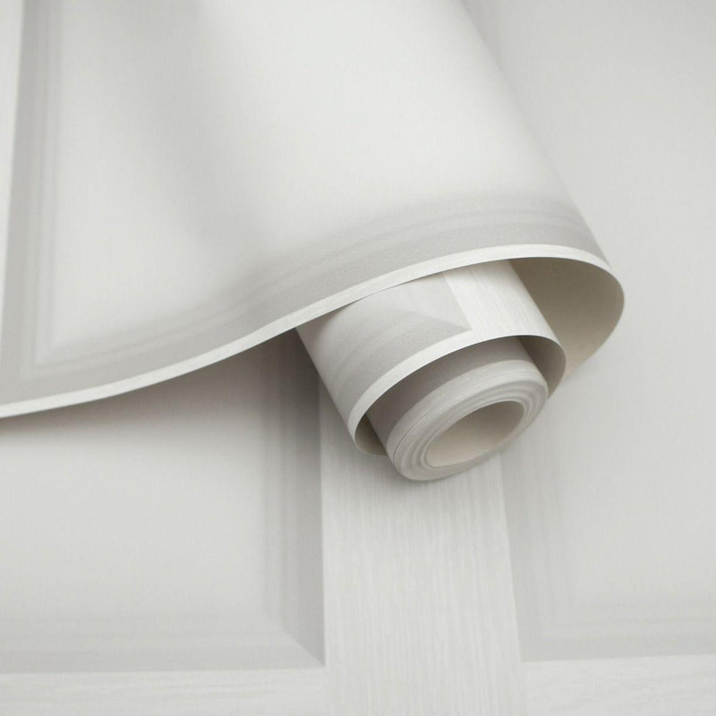 Modern Wood Paneling Wallpaper - Dove - Off White