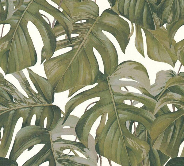 Sample - Monstera Dreams Wallpaper - Cream