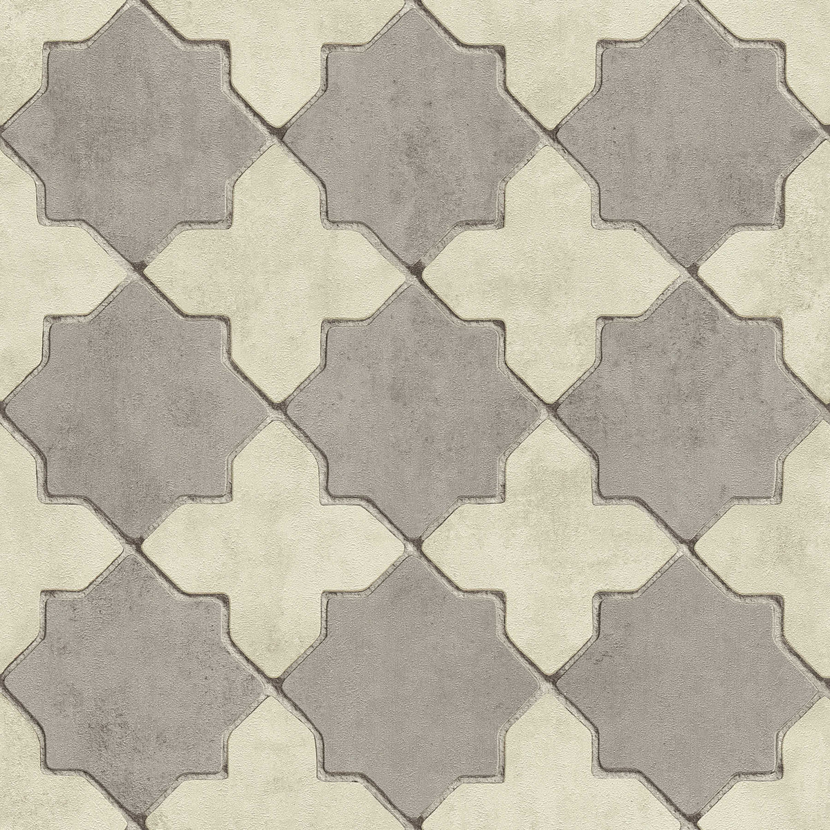 Sample - Moroccan Tile Wallpaper - Grey