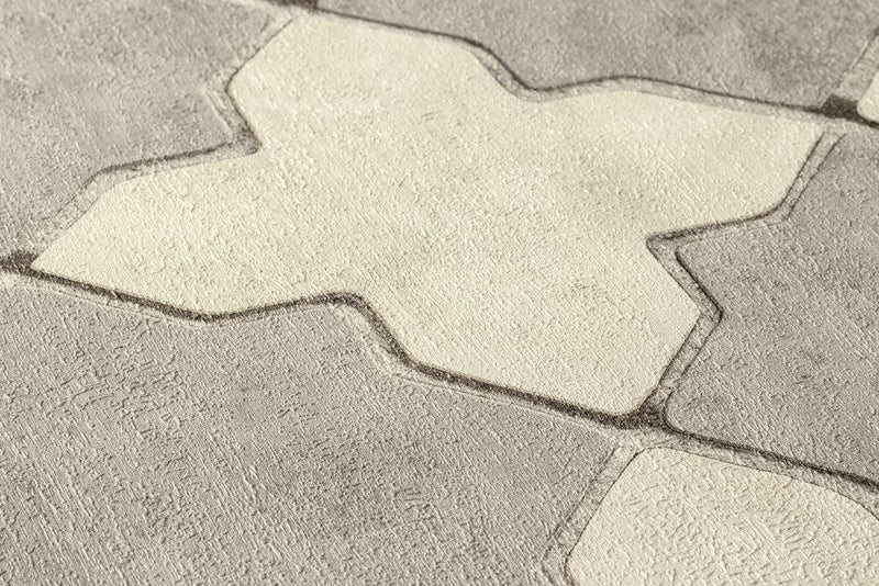 Moroccan Tile Wallpaper - 5 Colours - Grey