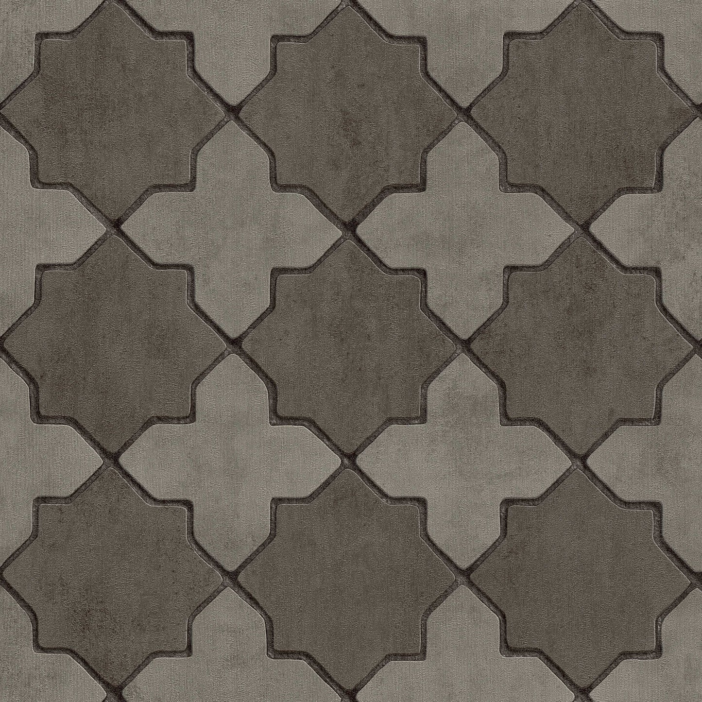 Moroccan Tile Wallpaper - Dark Grey - Discontinuing