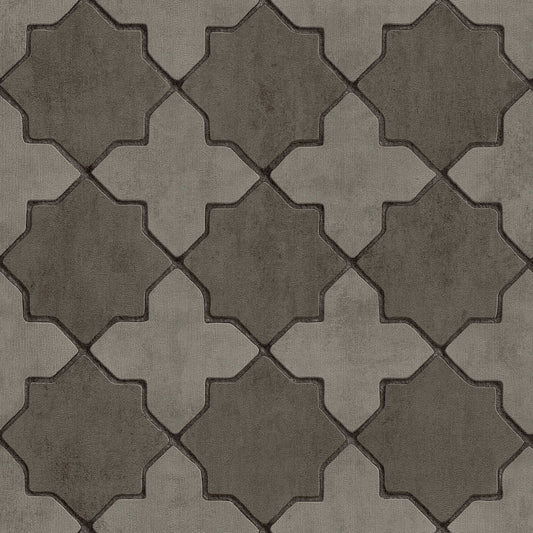 Moroccan Tile Wallpaper - Dark Grey - Discontinuing