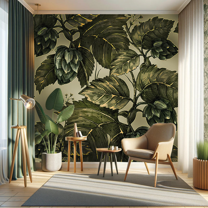 Motueka Hops Mural Wallpaper - Customisable