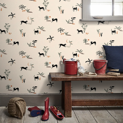 Prehistoric Animal Wallpaper - Beige