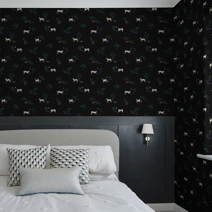 Prehistoric Animal Wallpaper - Black
