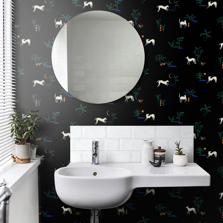 Prehistoric Animal Wallpaper - Black