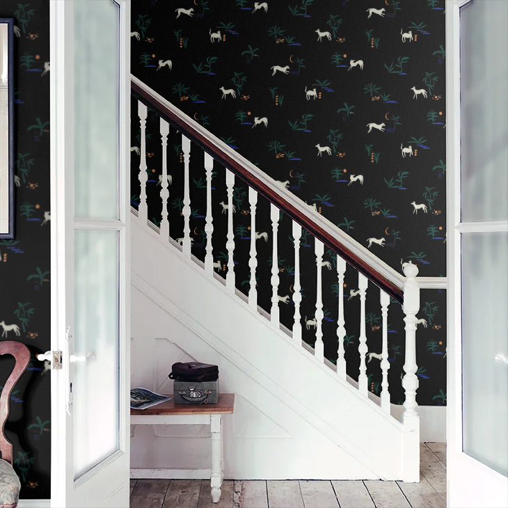 Prehistoric Animal Wallpaper - Black